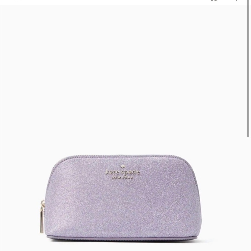 NWT Kate Spade Tinsel Glitter Cosmetics Bag
